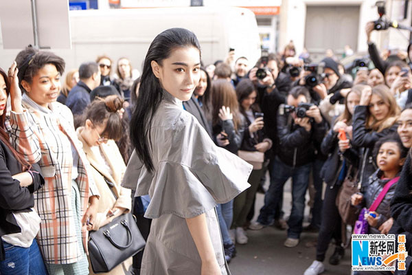 Actress Zhang Xinyu graces Paris Fashion Week