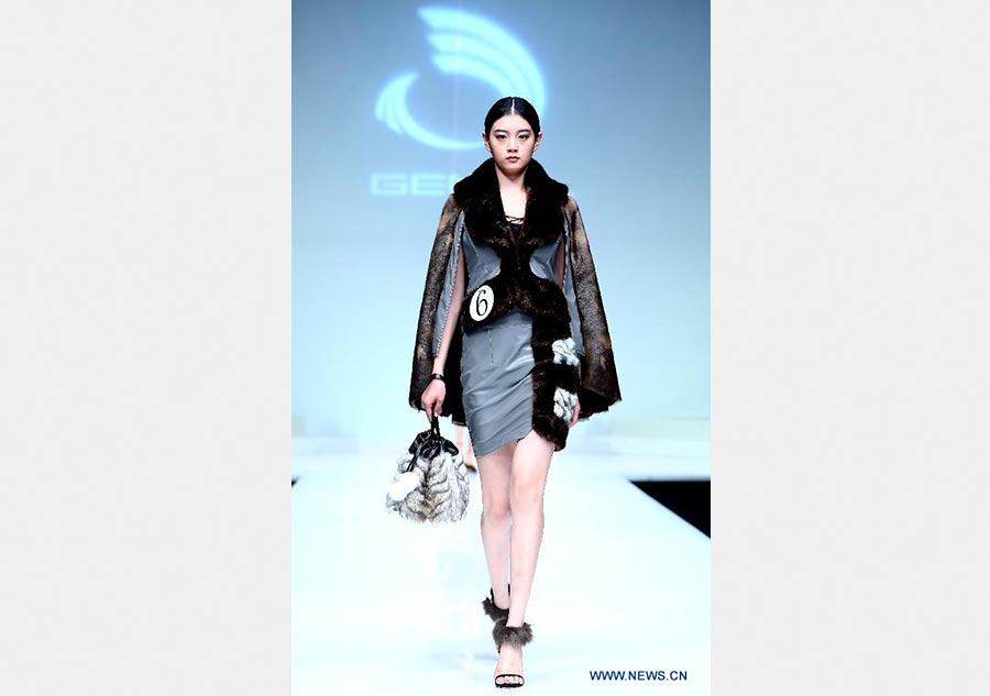Models present artificial fur at China Fashion Week