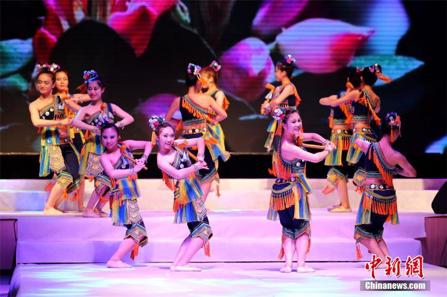 Ethnic clothing on display in Guangxi