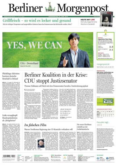 美国队输球遭调侃：媒体刊大幅标语“Yes We Can!”