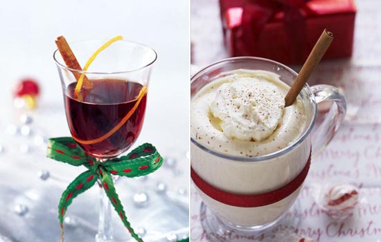 Recipes of eggnog and mulled wine for Christmas