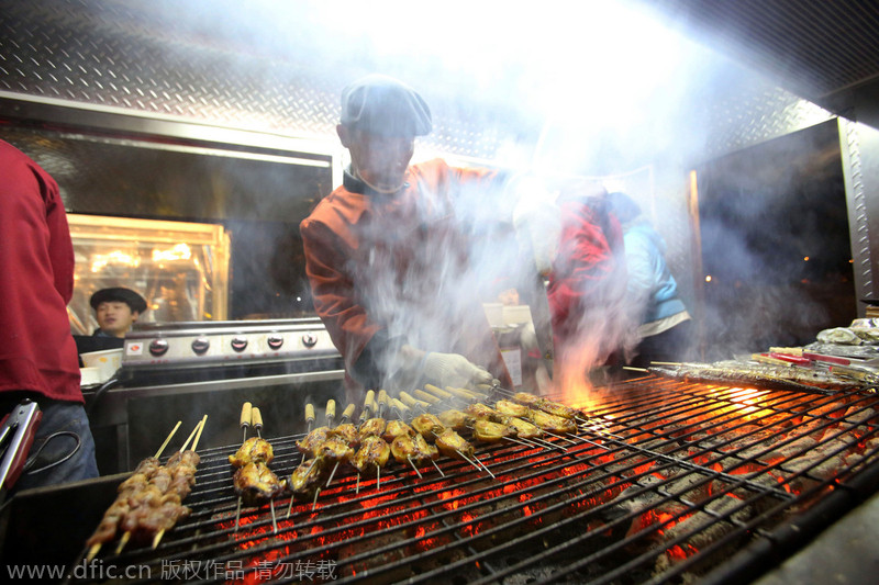 Modern food van with ancient look in Shanghai