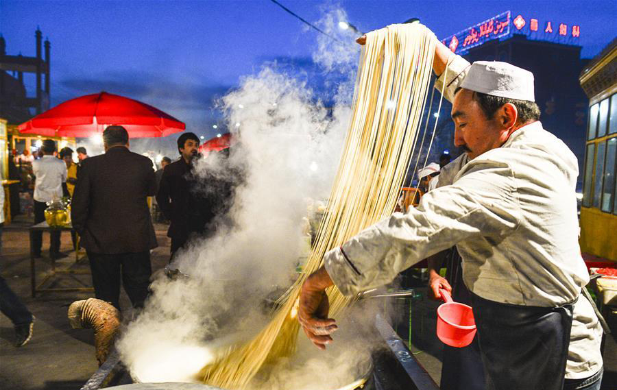 Night market in China's Xinjiang