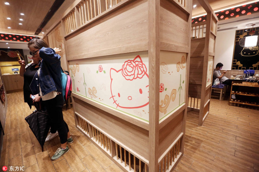 First Hello Kitty restaurant in Shanghai hailed the 'cutest'