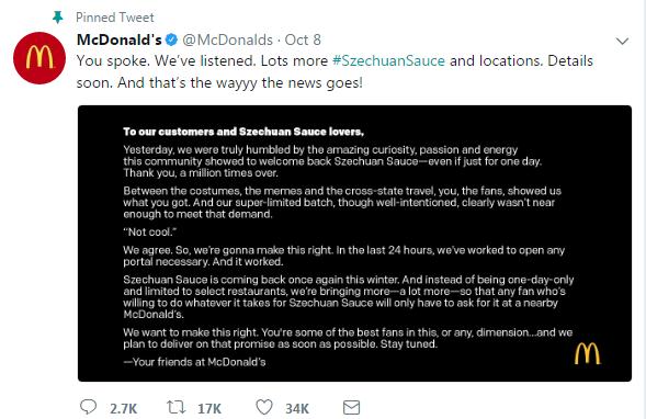 McDonald's limited Szechuan Sauce leads to chaos, again