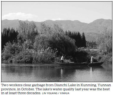Polluted Dianchi Lake, Yunnan's largest, takes steps toward cleanliness