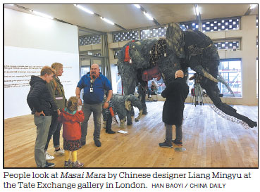Denim art illustrates plight of elephants