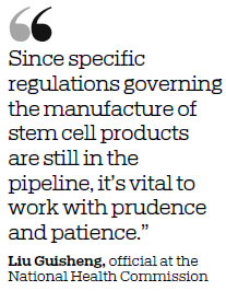 Rules coming for stem cell products, use