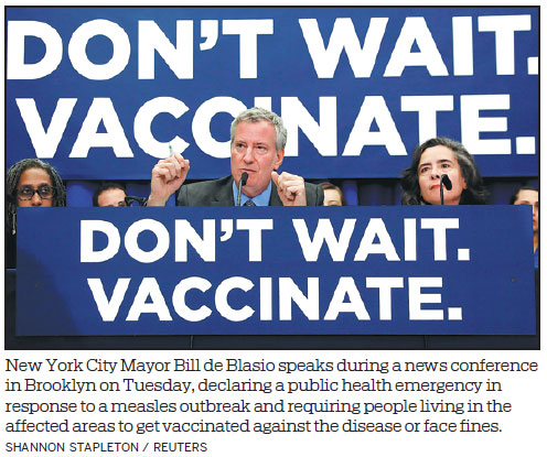 New York mayor urges vaccination