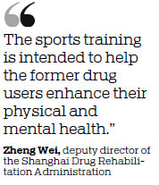 Drug users benefiting from sports program