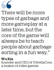 Garbage-sorting games used to win over Shanghai's younger generation