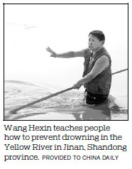 Villager patrols river to keep kids safe