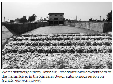 Xinjiang discharges reservoir water in another effort to revive Tarim River