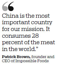 Plant-based meat maker eyes China debut by 2020
