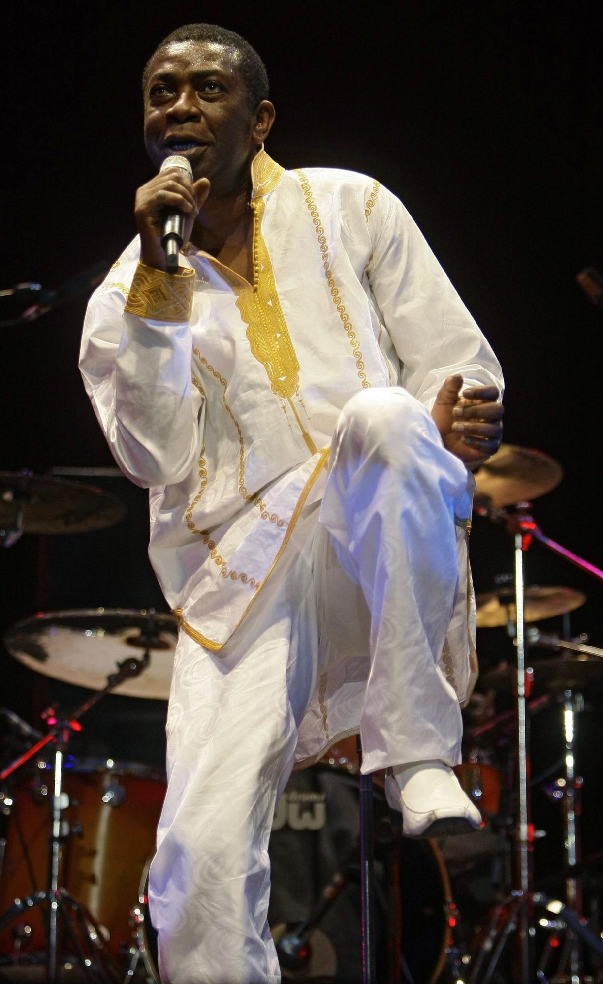 Senegalese singer Youssou N'Dour performs in Madrid