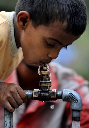 Happy childhood at Indian slums