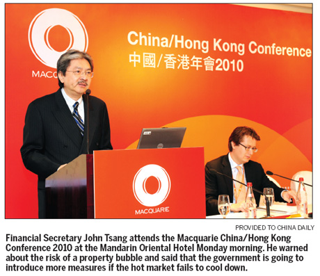Tsang: Property bubble still poses risk to the economy