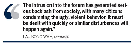 Lau Kong-wah to press effort to censure violence