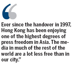 Press freedom remains intact and cherished in Hong Kong