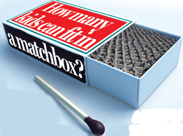 How many kids can fit in a matchbox?