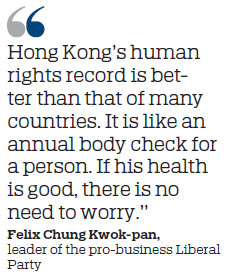 Felix Chung dismisses HK act as 'unfair, unnecessary'