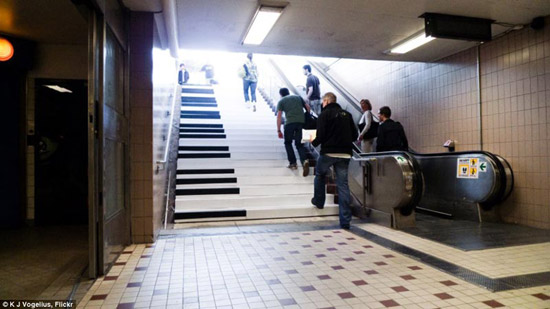 瑞典地铁楼梯踩踏后可发出音乐