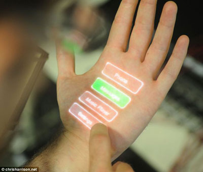 美科学家研究手臂触摸屏 打电话只需点击皮肤