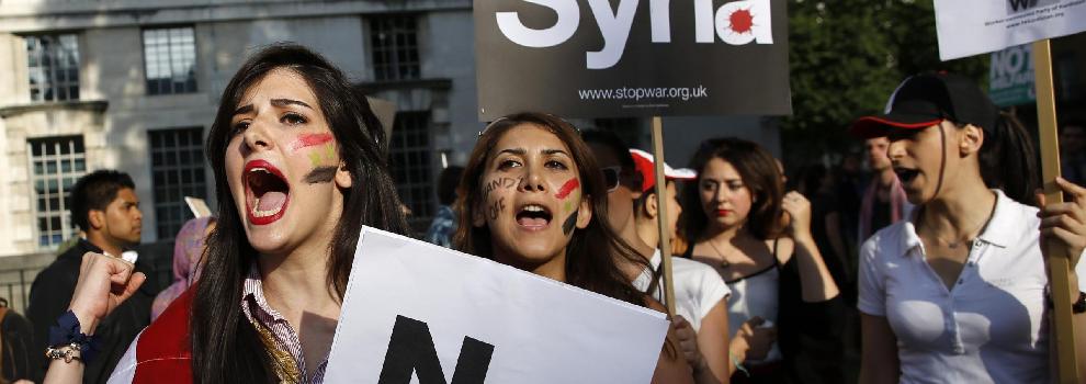 数百伦敦民众示威集会抗议西方干预叙利亚事务
