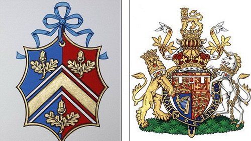 英准王妃全家获专属盾形徽章 图案简单橡树果为主