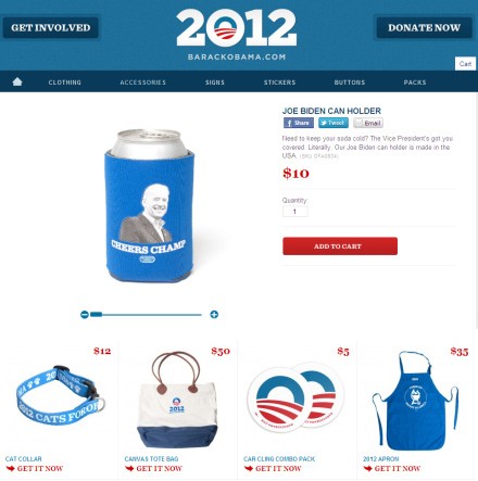 奥巴马微博叫卖“副总统杯套” 为竞选连任筹款造势
