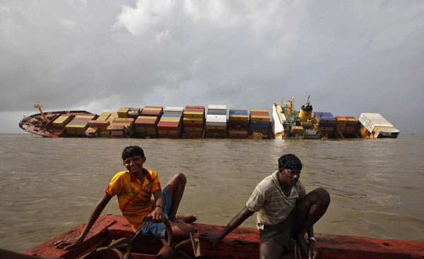 Cargo ship overturns after collision off Mumbai coast