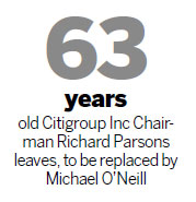 Parsons out, O'Neill in at Citigroup Inc