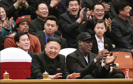 Rodman hangs out with Kim