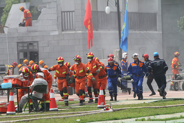 Disaster drill to improve cooperation