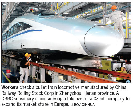 CRRC on track to take over Czech firm