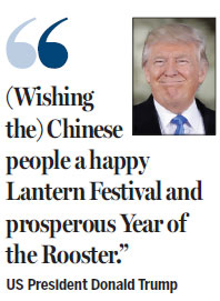 Trump sends new year's greeting to Xi