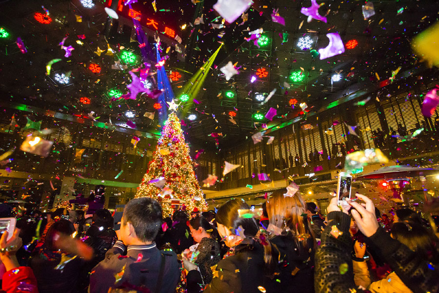 Children of Beijing's Sun Village attend Christmas Tree Lighting Ceremony