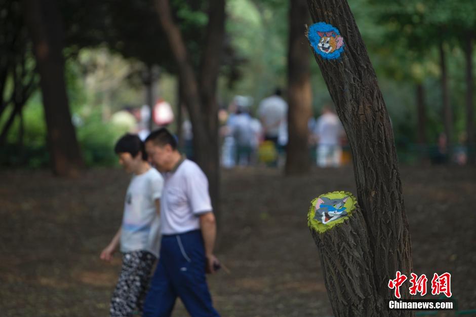 Tree-hole paintings attract crowds in N China