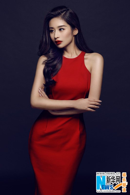 Actress Ying Er poses in red dress to welcome Year of the Monkey