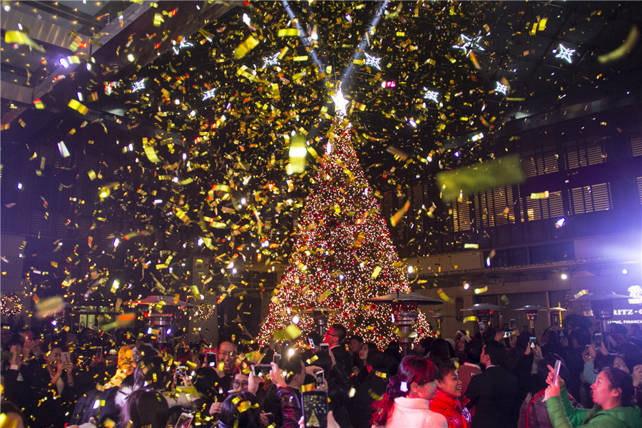 Christmas tree lighting ceremonies around Beijing