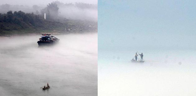 Advection fog scenery in China's Guangxi