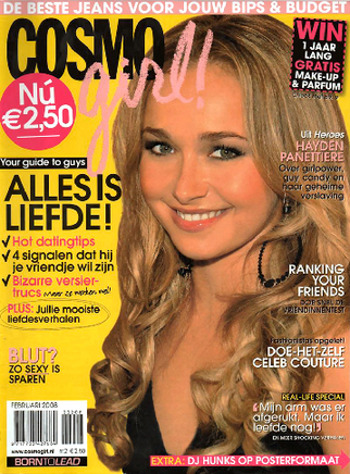 Hayden Panettiere covers Cosmo Girl, image size:322x436