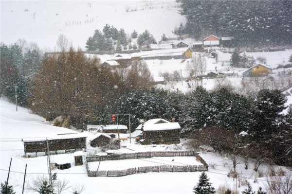Amazing Songling snow village in winter