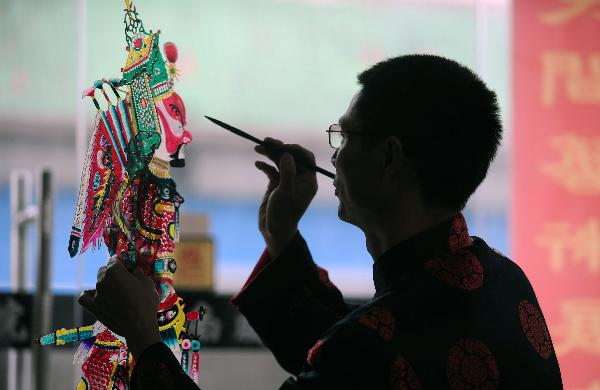 Traditional shadow puppetry performance in Anhui