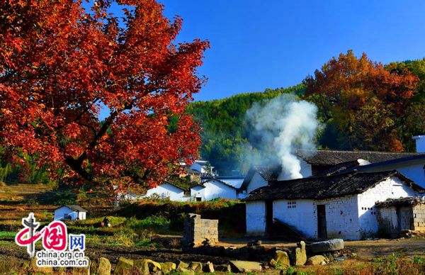 Colorful autumn scenery of Tianzhu Mountain