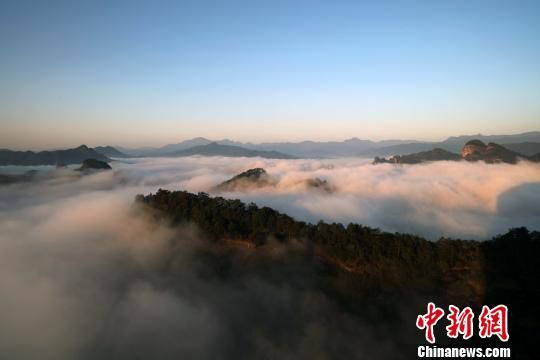 Wuyishan Mountains in a sea of clouds