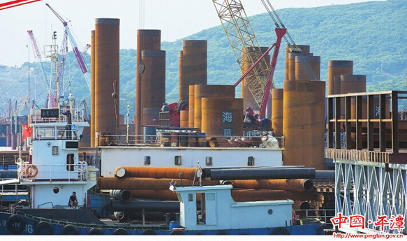 Railroad bridge construction makes progress in Pingtan