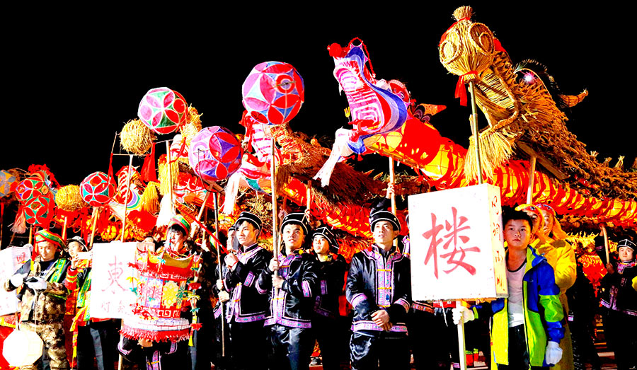 Dragon Light festival illuminates night in SW China's Guizhou