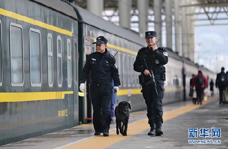 Police dog works to keep public safe during chunyun