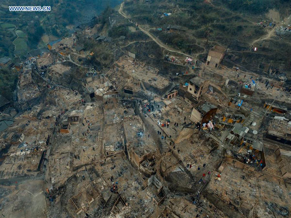 SW China fire affects 120, damages 60 houses